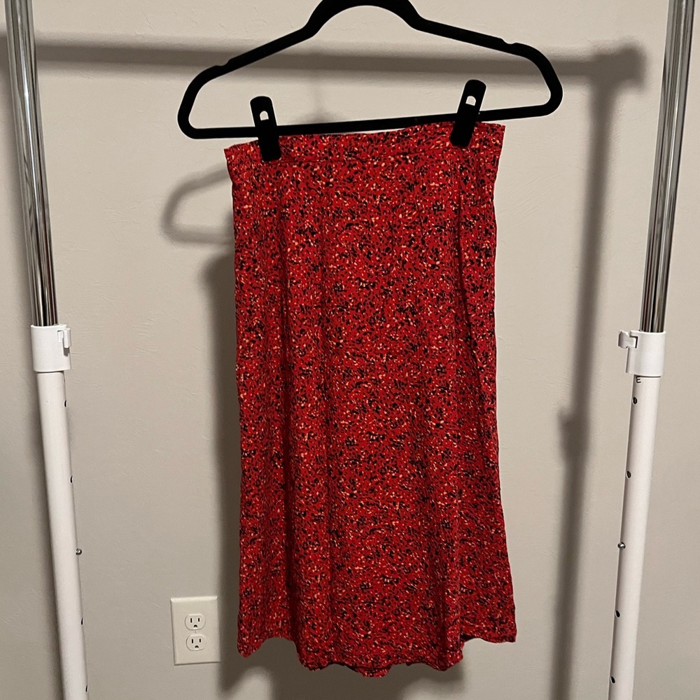 Red Midi Skirt